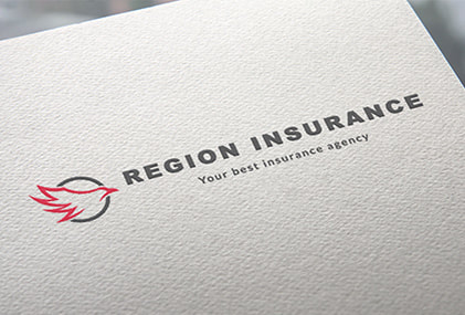 Region Insurance logo printed on a paper